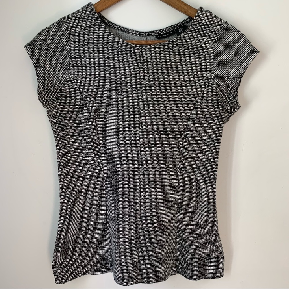 Tahari Top Cap Sleeve Fitted Textured Womens Size Small